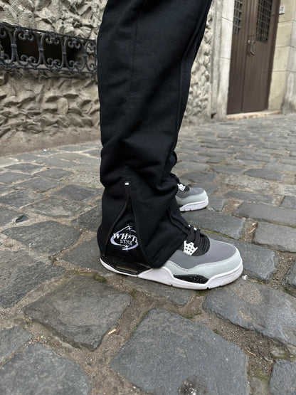 Pantalón de Buzo Flared Negro Hombre - 100% Algodón - WhiteStyle