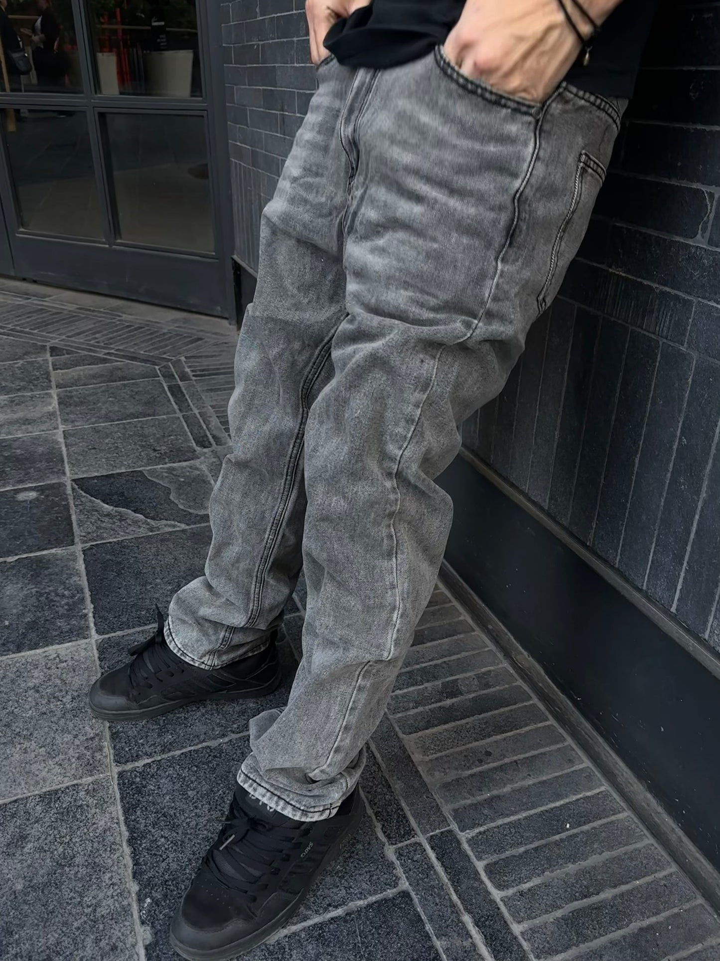 Jeans gris Loose Fit