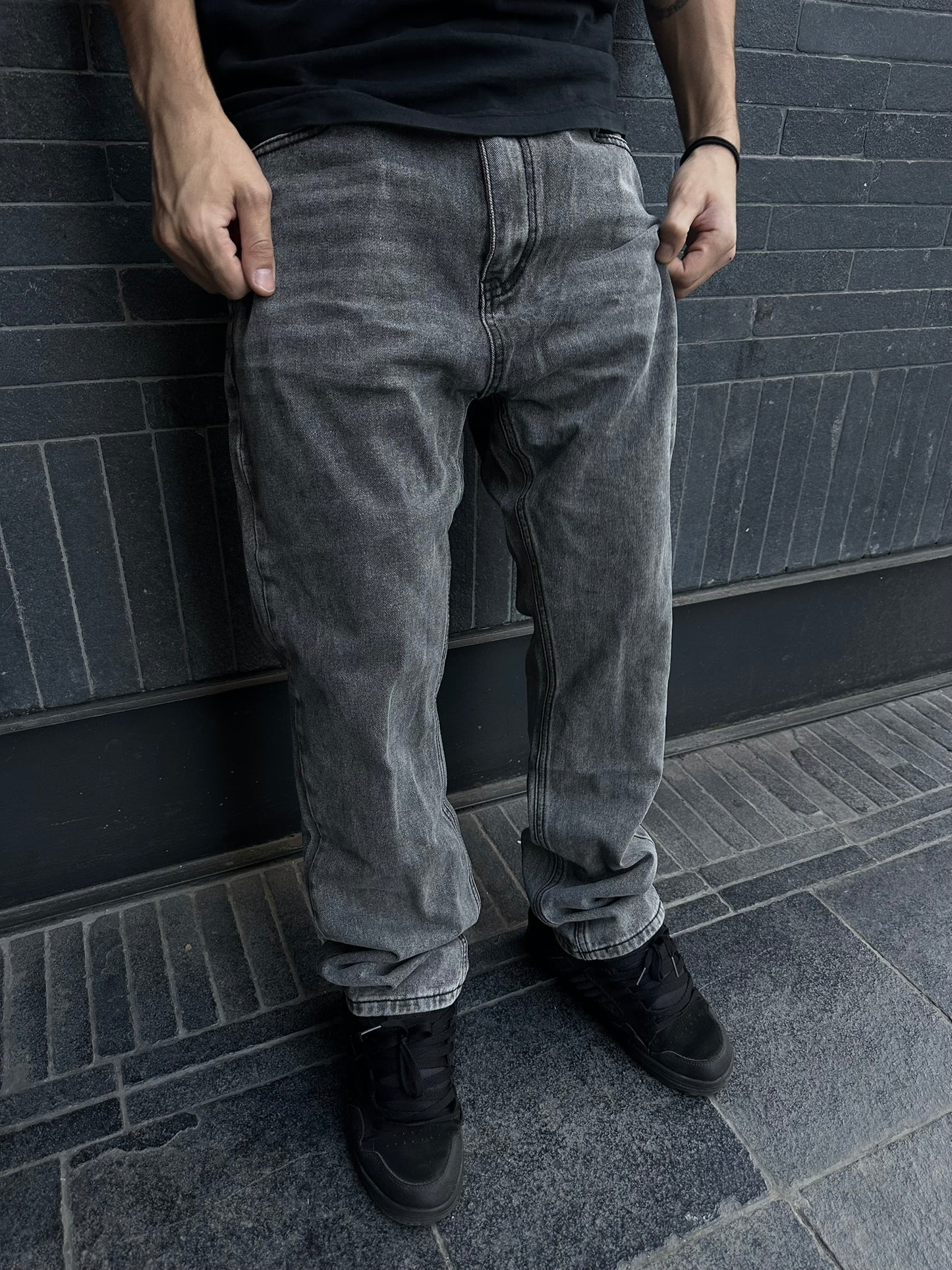 Jeans gris Loose Fit