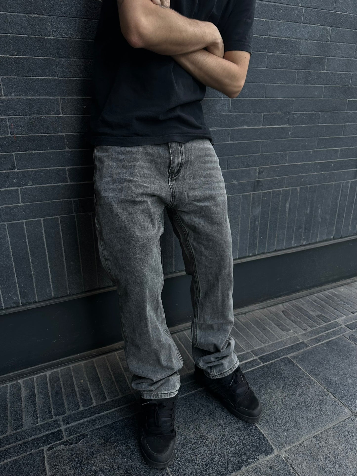 Jeans gris Loose Fit