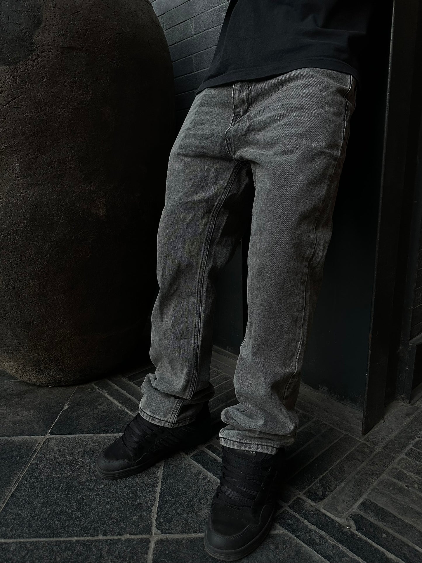 Jeans gris Loose Fit